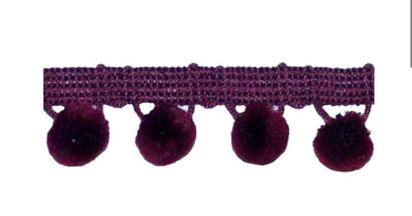 28mm Pom Pom Fringe Trim - All Colours - Per Metre