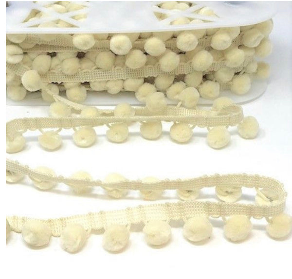 28mm Pom Pom Fringe Trim - All Colours - Per Metre