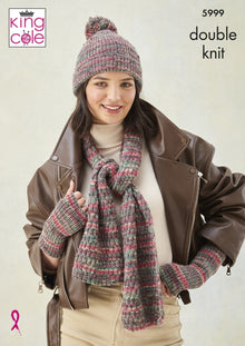 Pattern Details for King Cole 5999 Accessories in Homespun Prism DK Knitting Pattern