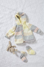 King Cole 6048 Jacket, Coat, Hat and Socks in Cosy Love Aran Knitting Pattern