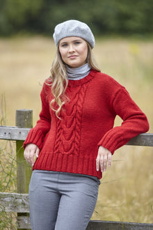 King Cole 6098 Cable Sweaters in Fashion Aran knitting Pattern