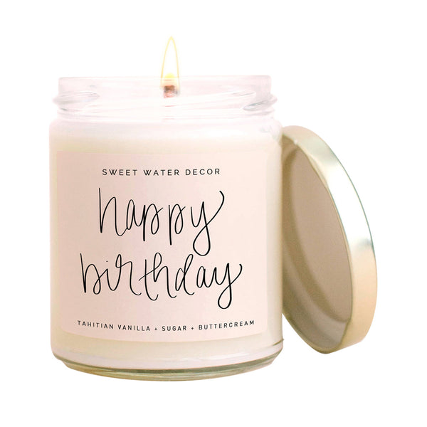 Happy Birthday Soy Glass Jar 40+ Burn Time