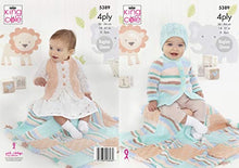 5389 King Cole Baby 4ply Coat, Cardigan, Hat & Blanket Knitting Pattern