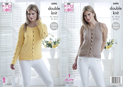 5090 King Cole Sweater & Top Knitted in Bamboo Cotton Double Knitting Pattern