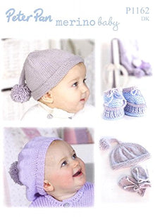 P1162 Baby Double Knitting Hat/Bootie Pattern