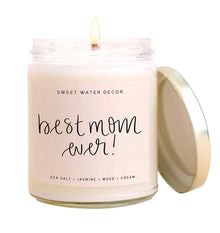 Best Mom Ever! Soy Candle Jar - Scent Spa Day 40+ burn time by Sweet Water Decor