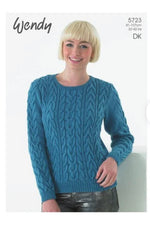 5723 Wendy Merino DK Sweater and Hat DK Knitting Pattern