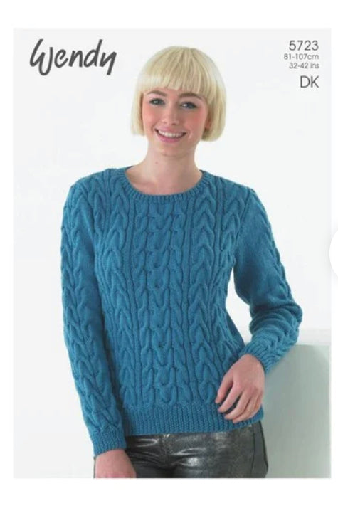 5723 Wendy Merino DK Sweater and Hat DK Knitting Pattern
