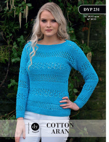 Moss Stitch and Lace Stitch Jumper Knitting Pattern
