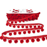 28mm Pom Pom Fringe Trim - All Colours - Per Metre