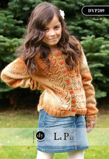 DYP209 Girls Aran Cardigan Knitting Pattern