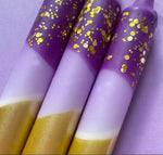 GILDED PLUMS Dip Dye Dinner Candle Trio Box Set