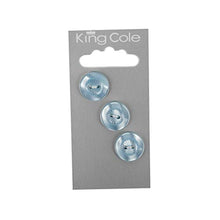 King Cole Buttons - Round Petal Effect Buttons - Blue (Medium)