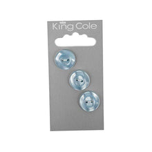 King Cole Buttons - Round Petal Effect Buttons - Blue (Medium)