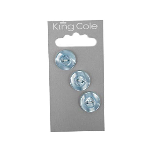 King Cole Buttons - Round Petal Effect Buttons - Blue (Medium)