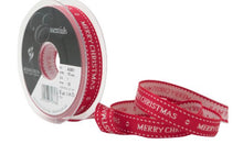 Christmas Ribbon - Berisfords 15 mm Cottage Christmas Wishes Ribbon, Red