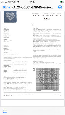 Rowan Knitted with Love KAL by Martin Storey Pattern Release One (photos of pattern)