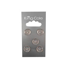 King Cole Pale Pink Glitter Buttons x 5 per card