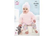 5771 King Cole Coat, Top & Hat in Baby Safe DK Knitting Pattern