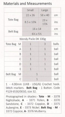 5987 Wendy Tote Bag Crochet DK Pattern