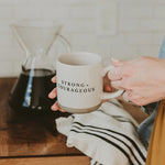 Strong & Courageous Stoneware Mug by Sweet Water Decor