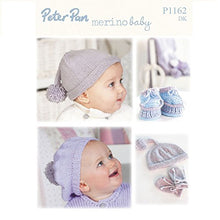P1162 Peter Pan Merino Baby Double Knitting Hat, Booties & Mittens Pattern