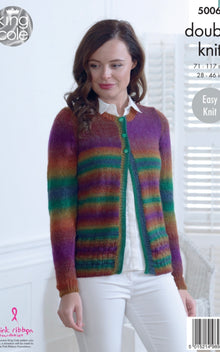 5006 King Cole Ladies Cardigans in Riot DK Knitting Pattern