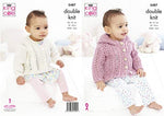 5487 King Cole Babies Jacket & Cardigan: Knitted in Cotton Top Double Knitting Pattern