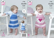 5106 King Cole Pinafores Knitted in Cottonsoft Baby Crush Double Knitting Pattern