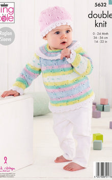 5632 King Cole Cottonsoft Baby Double Knitting Hooded Cardigan & Blanket Knitting Pattern