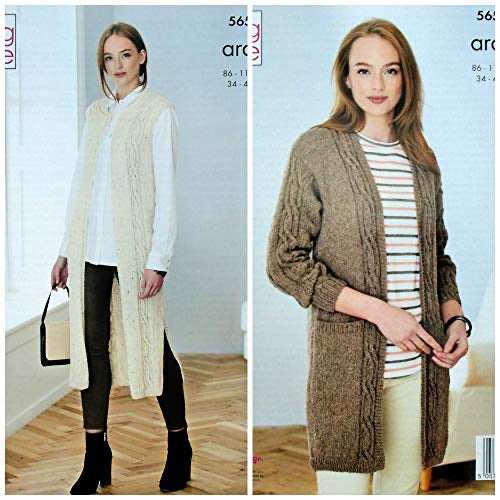 5656 King Cole Ladies Waistcoat & Jacket Aran Knitting Pattern
