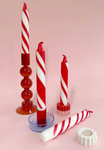 CANDY CANE LANE Dip Dye Dinner Candle Set of 4