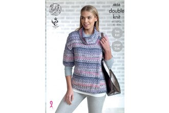 4856 king Cole Drifter DK Ladies Jumper knitting Pattern