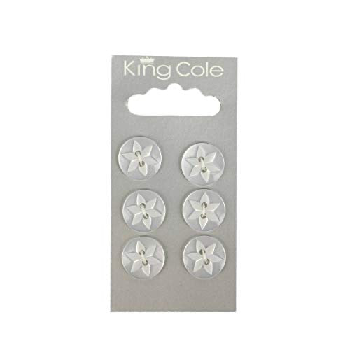 King Cole Round Flower Effect Buttons - Clear (Medium) BUT003