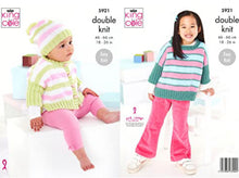 5921 King Cole Baby Child Top and Jacket with Hat in Cherished DK Knitting Pattern