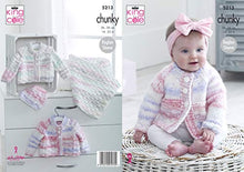 5213 King Cole Cardigans, Hat & Blanket Knitted in Comfort Cheeky Chunky Pattern
