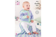 5632 King Cole Cottonsoft Baby Double Knitting Hooded Cardigan & Blanket Knitting Pattern