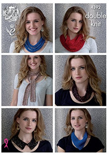 4392 King Cole Necklaces, Snoods, Collar and Scarf Knitting Pattern