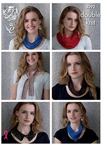 4392 King Cole Necklaces, Snoods, Collar and Scarf Knitting Pattern