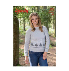 5875 Wendy DK Ladies Jumper (trees) Knitting Pattern
