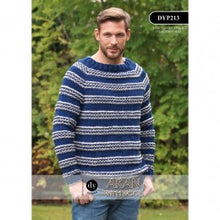 DYP213 Man’s Jumper Aran with Wool Knitting Pattern
