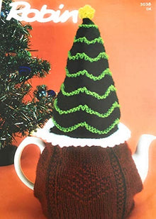 3038 Robin Christmas Tree Tea Cosy Double Knitting Home Accessory Pattern