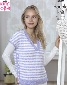 5042 King Cole Ladies Sweater & Cardigan DK Knitting Pattern