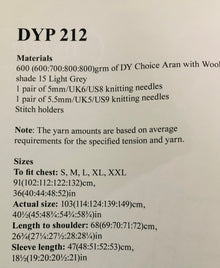 DYP212 Men’s Aran Roll Neck Jumper Knitting Pattern