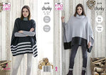5179 King Cole Ladies Ponchos Knitted in Timeless Chunky Pattern