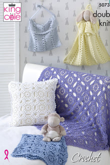 5073 King Cole Crochet Blanket & Cushion DK Pattern