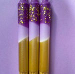 GILDED PLUMS Dip Dye Dinner Candle Trio Box Set