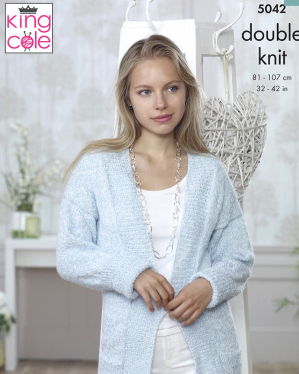 5042 King Cole Ladies Sweater & Cardigan DK Knitting Pattern
