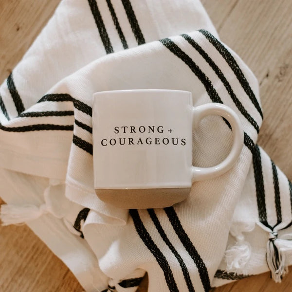 Strong & Courageous Stoneware Mug by Sweet Water Decor