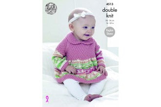 4513 King Cole Baby Sweater, Cardigan and Blanket in Cherish DK, and Cherished DK/8Ply Knitting Pattern